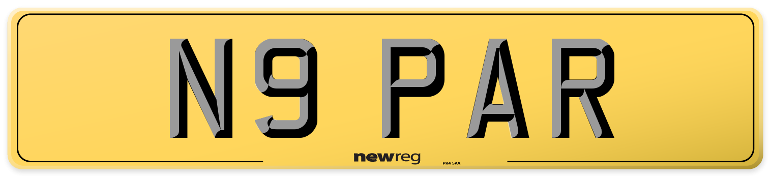 N9 PAR Rear Number Plate