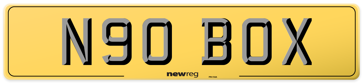 N90 BOX Rear Number Plate