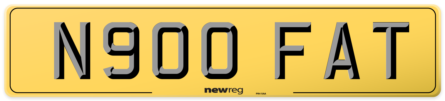 N900 FAT Rear Number Plate