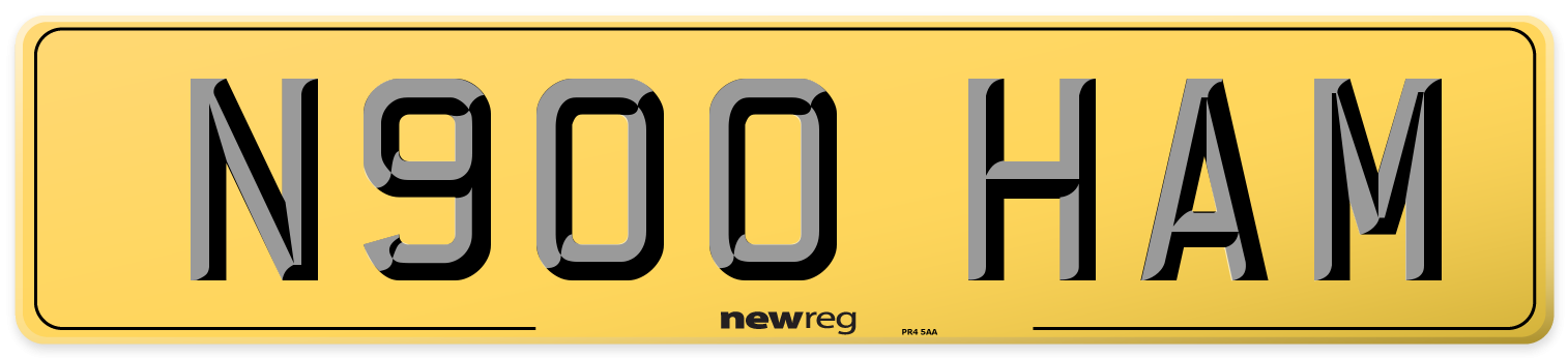 N900 HAM Rear Number Plate