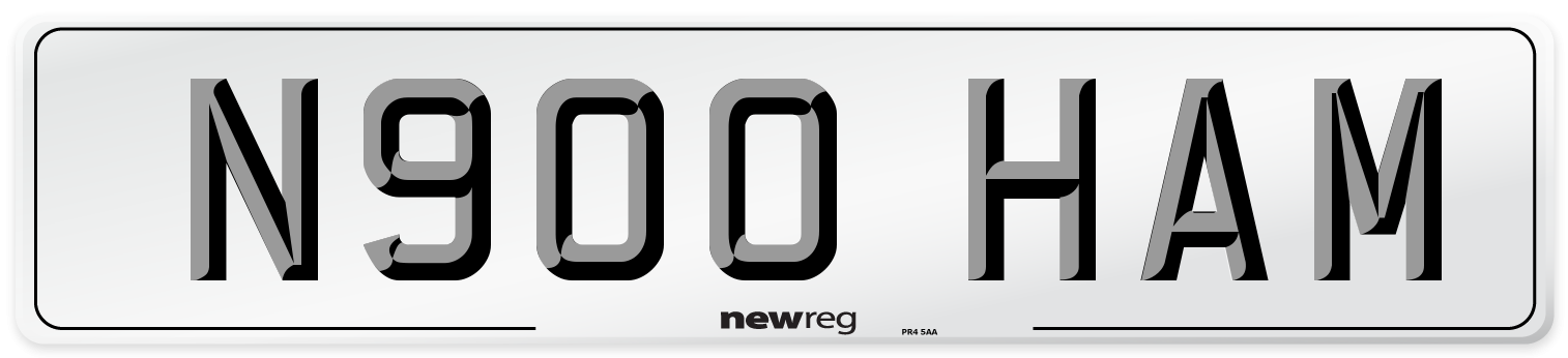 N900 HAM Front Number Plate