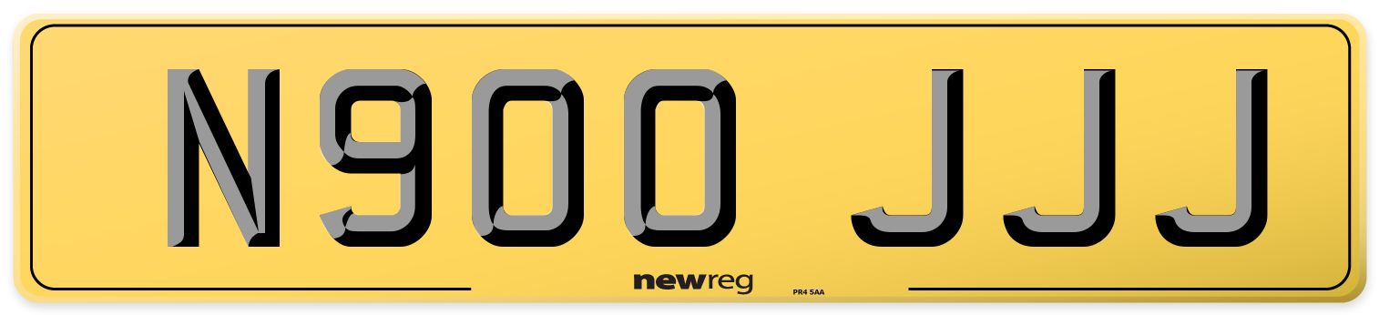 N900 JJJ Rear Number Plate
