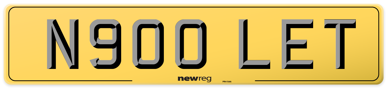 N900 LET Rear Number Plate