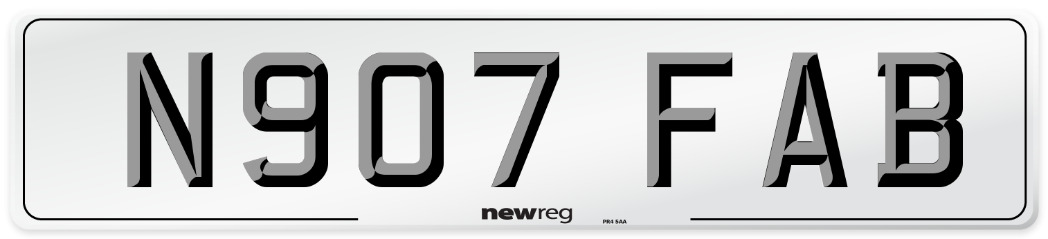 N907 FAB Front Number Plate