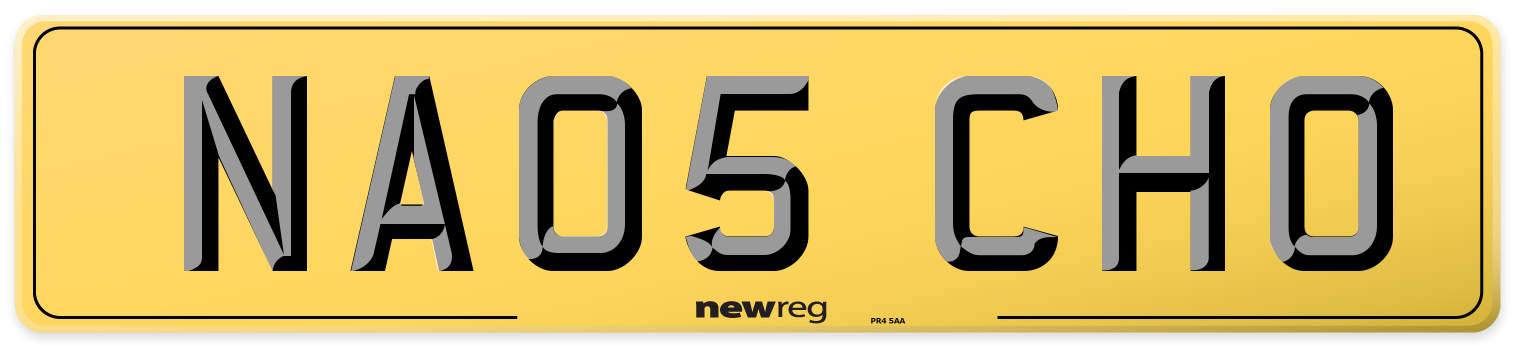 NA05 CHO Rear Number Plate