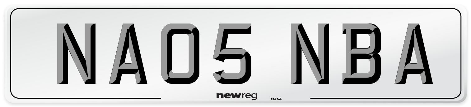 NA05 NBA Front Number Plate