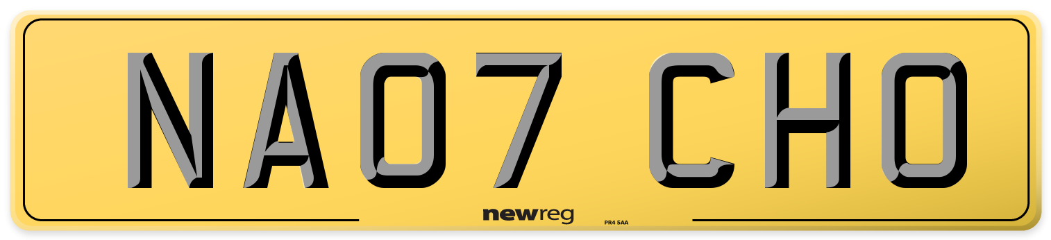 NA07 CHO Rear Number Plate