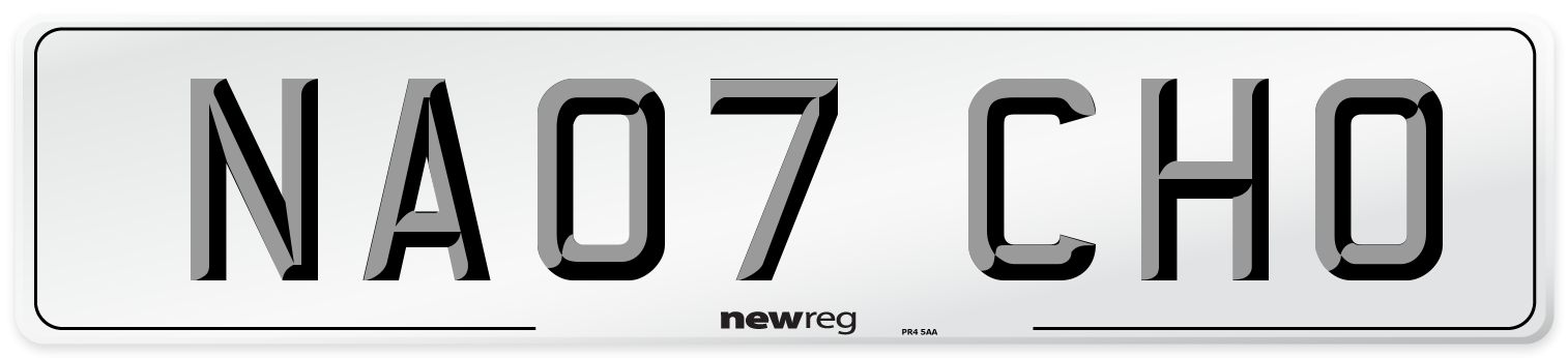 NA07 CHO Front Number Plate