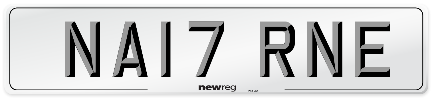 NA17 RNE Front Number Plate