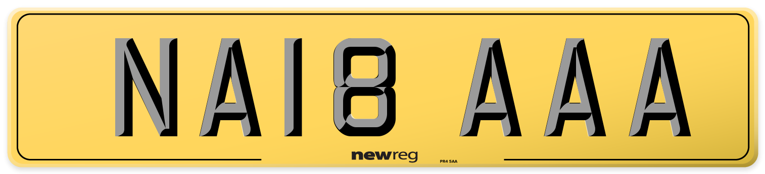 NA18 AAA Rear Number Plate