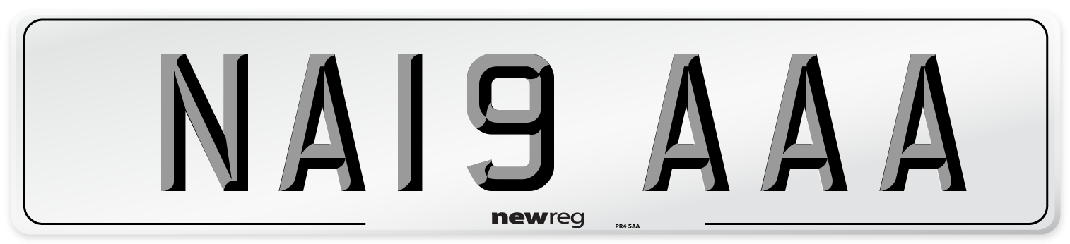 NA19 AAA Front Number Plate