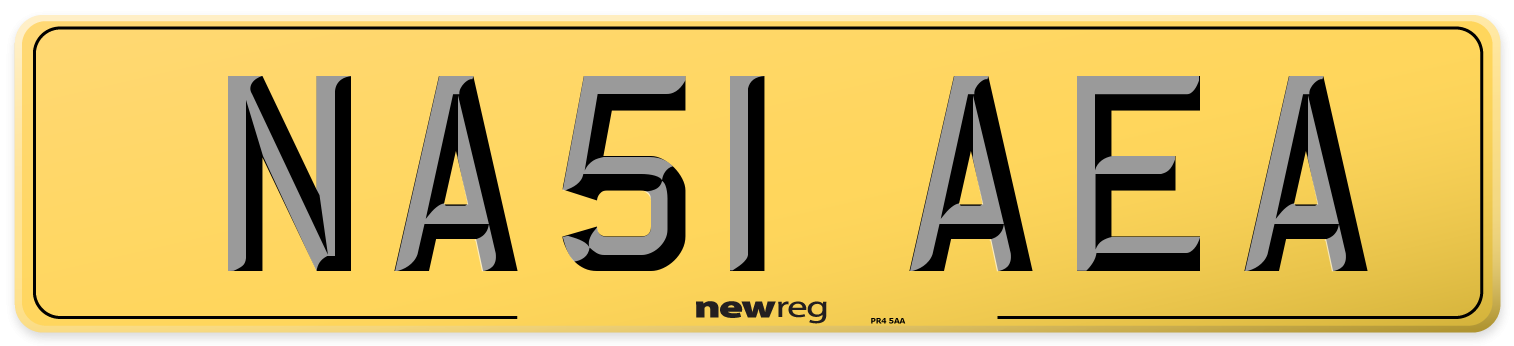 NA51 AEA Rear Number Plate