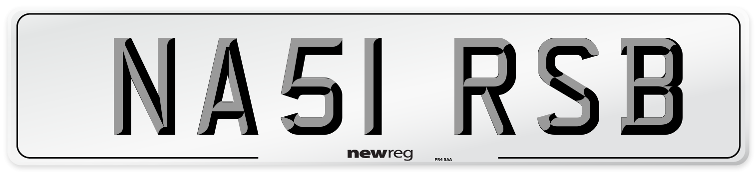 NA51 RSB Front Number Plate