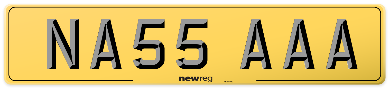 NA55 AAA Rear Number Plate