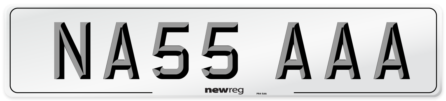 NA55 AAA Front Number Plate