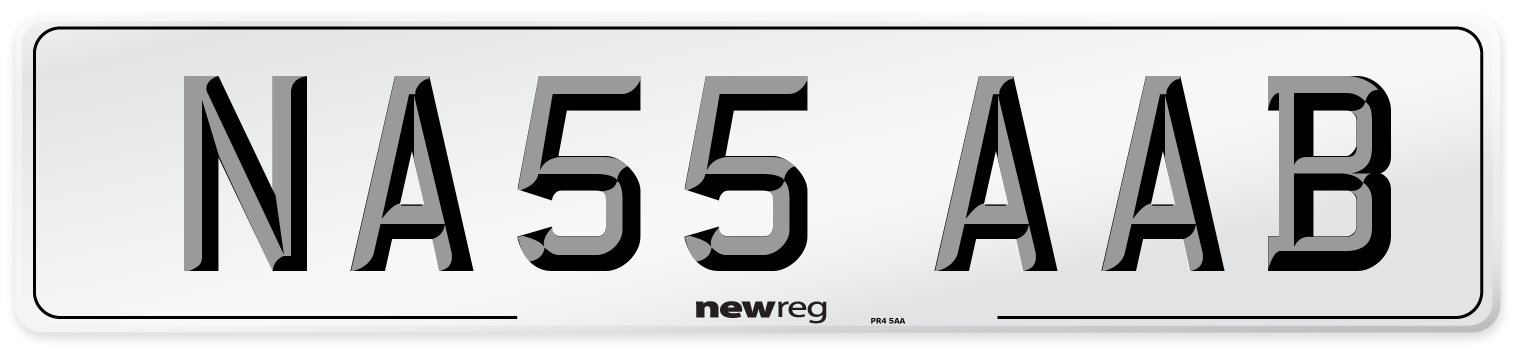 NA55 AAB Front Number Plate