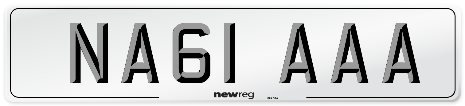 NA61 AAA Front Number Plate