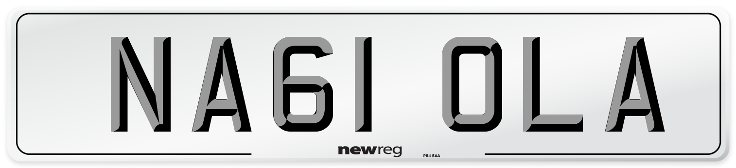 NA61 OLA Front Number Plate