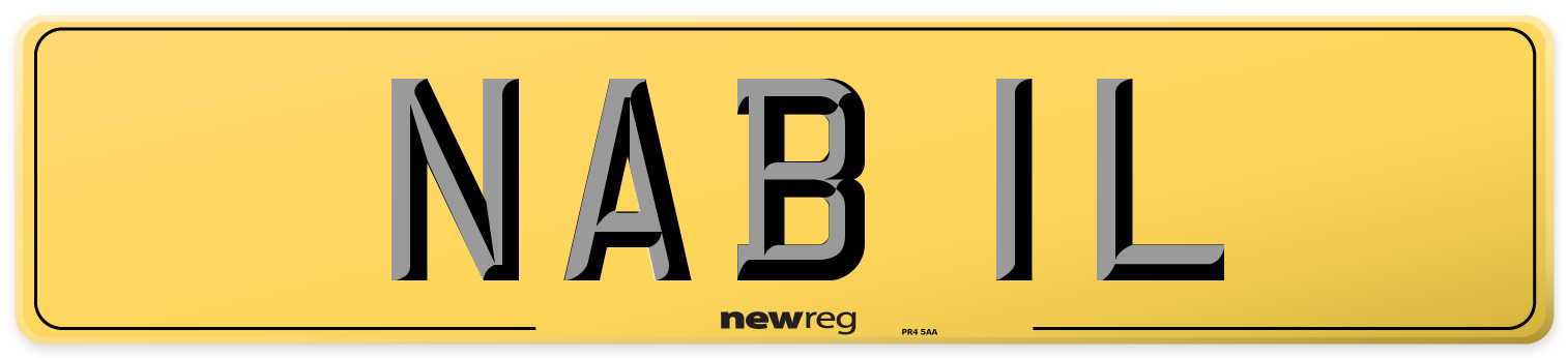 NAB 1L Rear Number Plate
