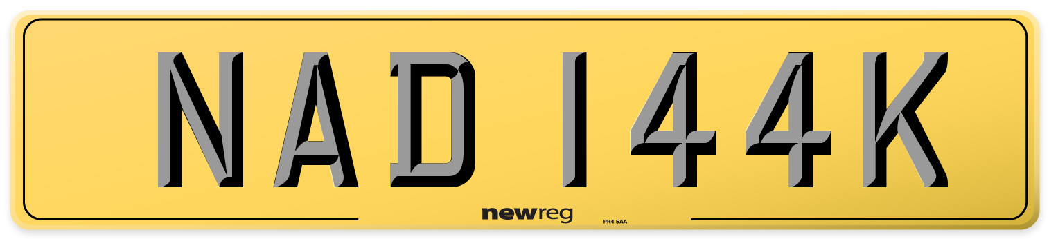 NAD 144K Rear Number Plate
