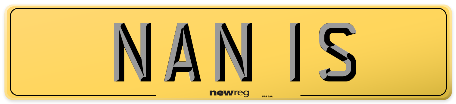 NAN 1S Rear Number Plate