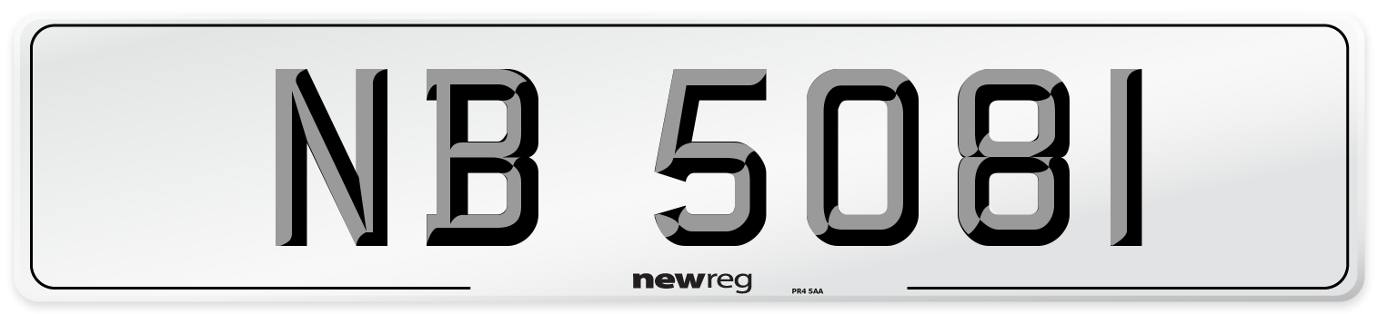 NB 5081 Front Number Plate