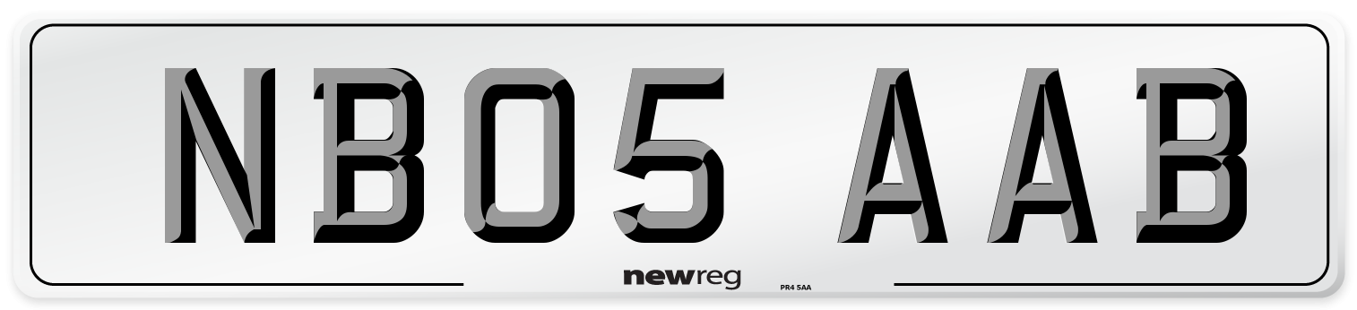 NB05 AAB Front Number Plate