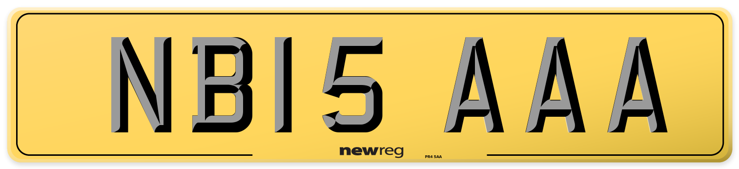 NB15 AAA Rear Number Plate