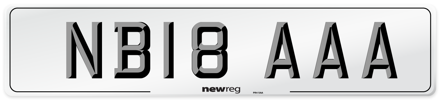 NB18 AAA Front Number Plate