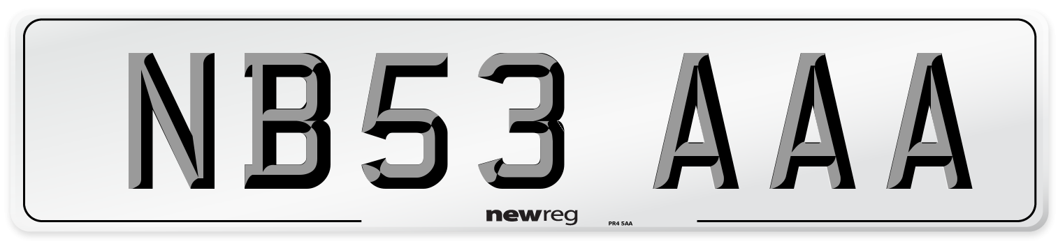 NB53 AAA Front Number Plate