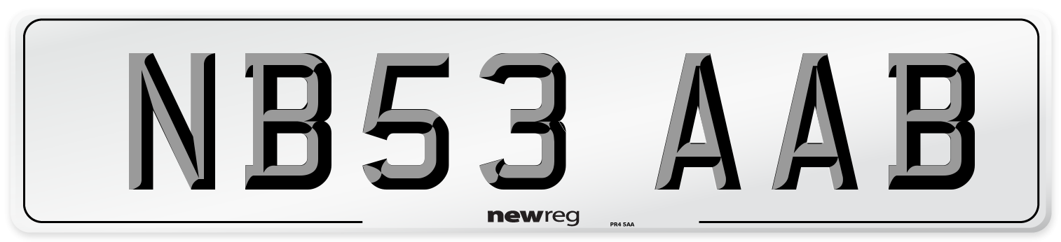 NB53 AAB Front Number Plate