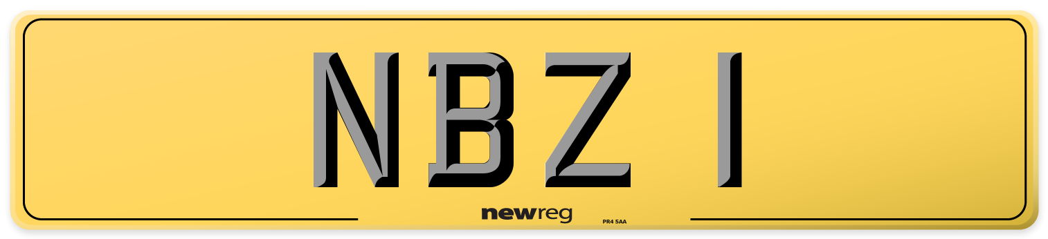NBZ 1 Rear Number Plate