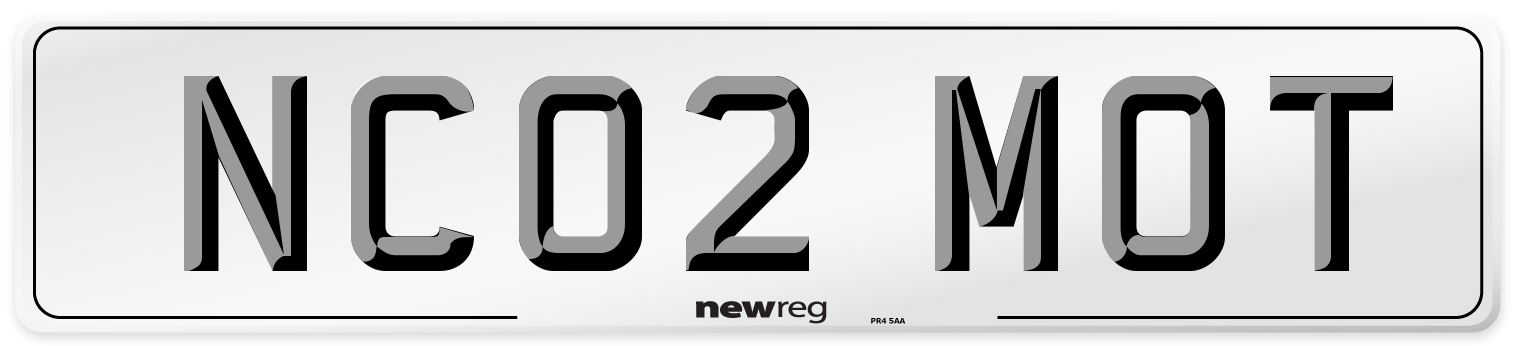 NC02 MOT Front Number Plate