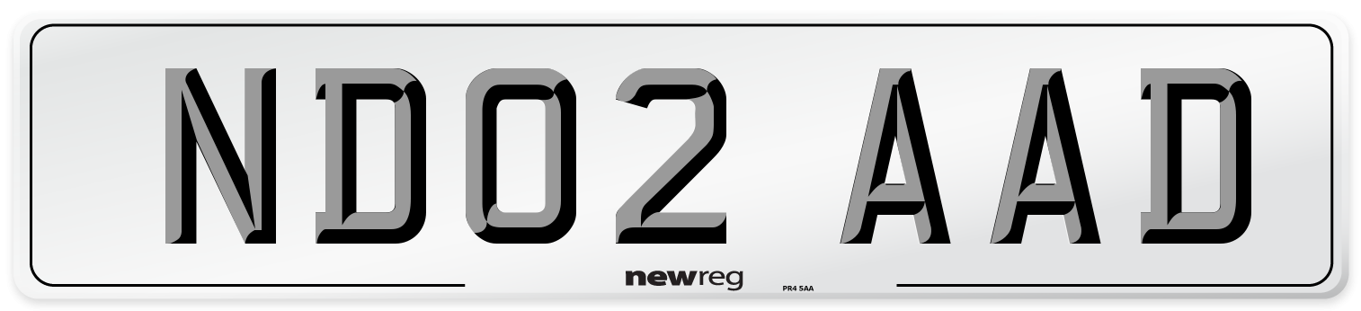 ND02 AAD Front Number Plate