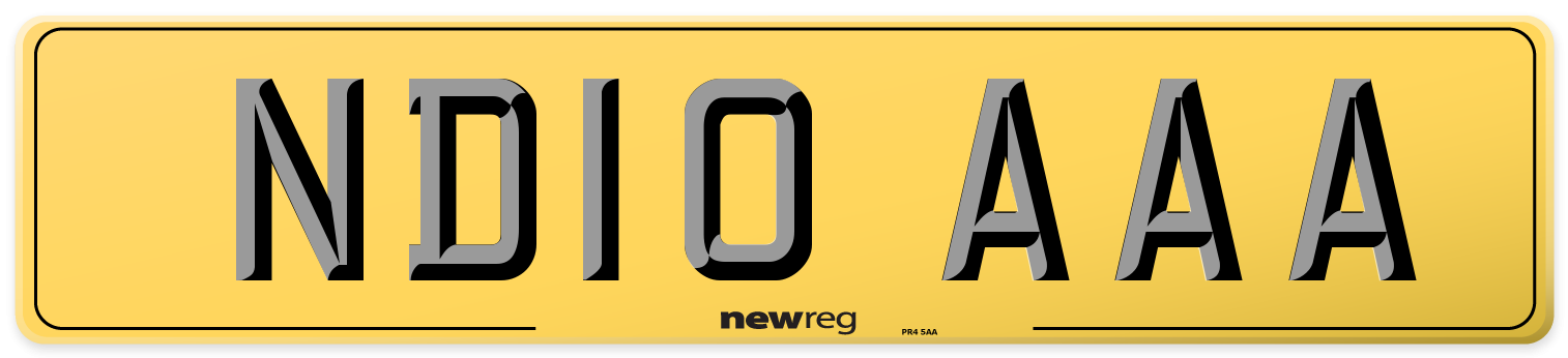 ND10 AAA Rear Number Plate