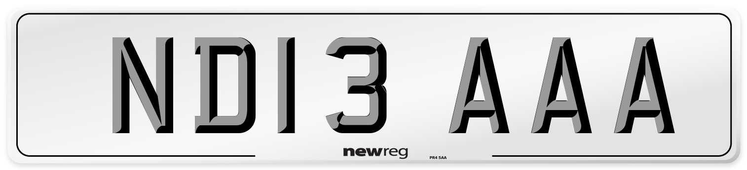 ND13 AAA Front Number Plate