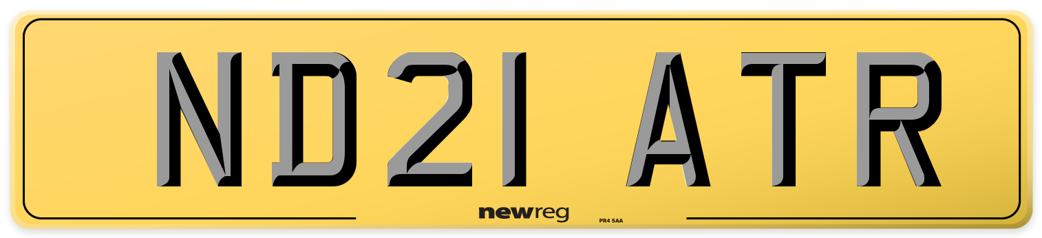 ND21 ATR Rear Number Plate