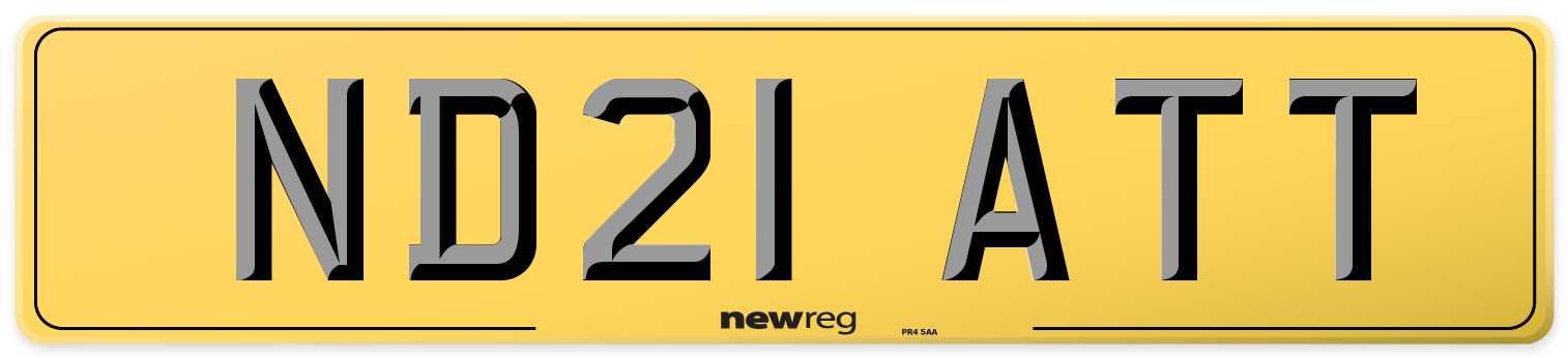 ND21 ATT Rear Number Plate