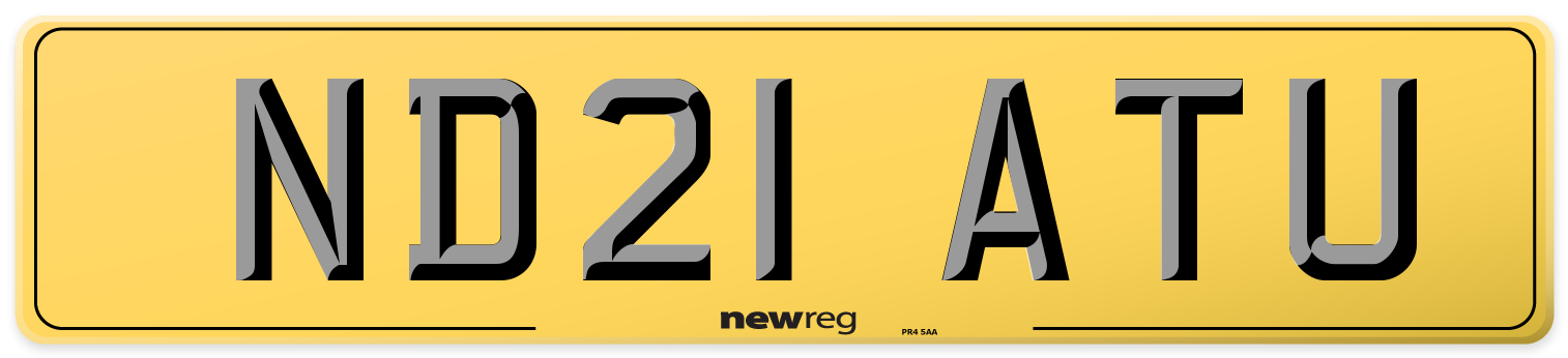 ND21 ATU Rear Number Plate