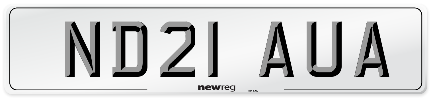 ND21 AUA Front Number Plate
