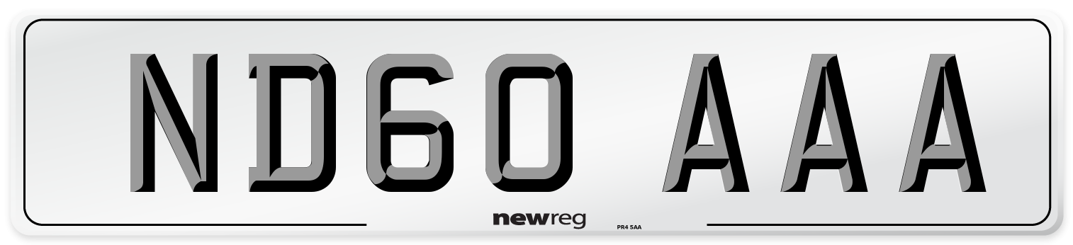 ND60 AAA Front Number Plate
