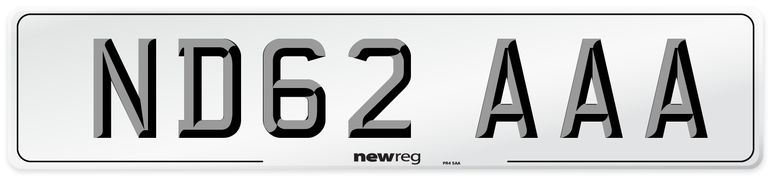 ND62 AAA Front Number Plate