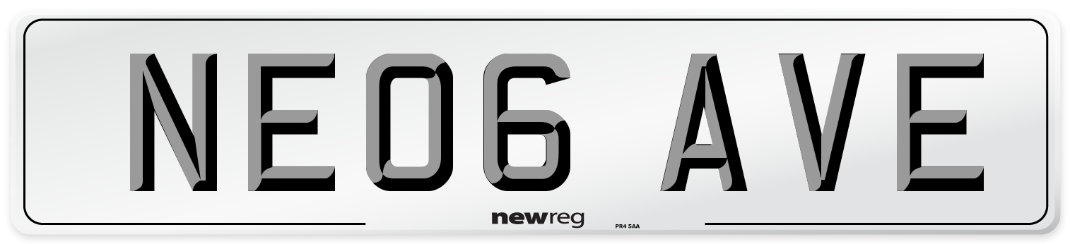 NE06 AVE Front Number Plate