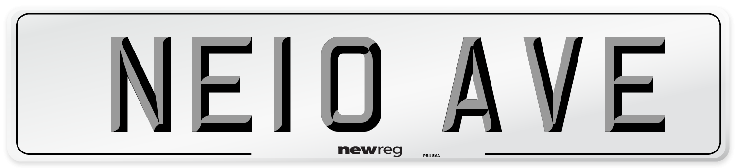 NE10 AVE Front Number Plate