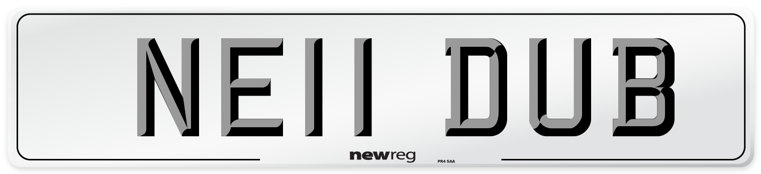 NE11 DUB Front Number Plate