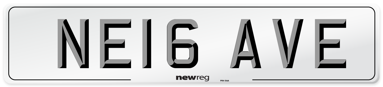 NE16 AVE Front Number Plate