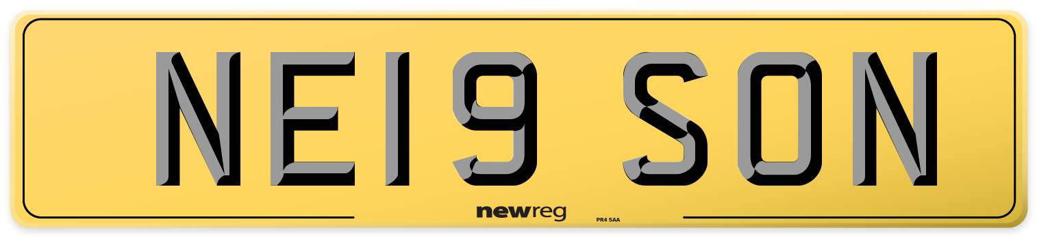 NE19 SON Rear Number Plate