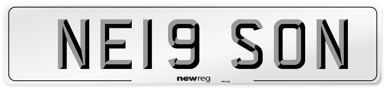 NE19 SON Front Number Plate