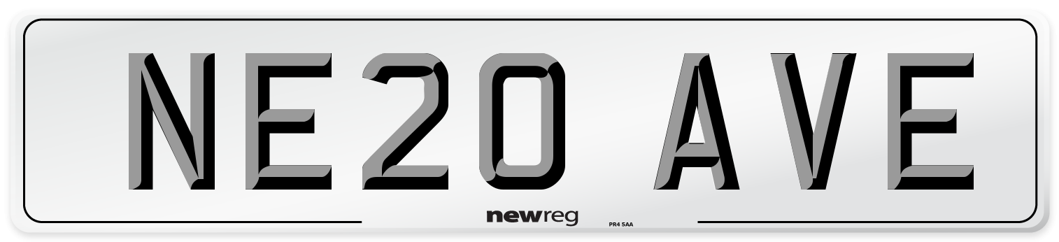 NE20 AVE Front Number Plate