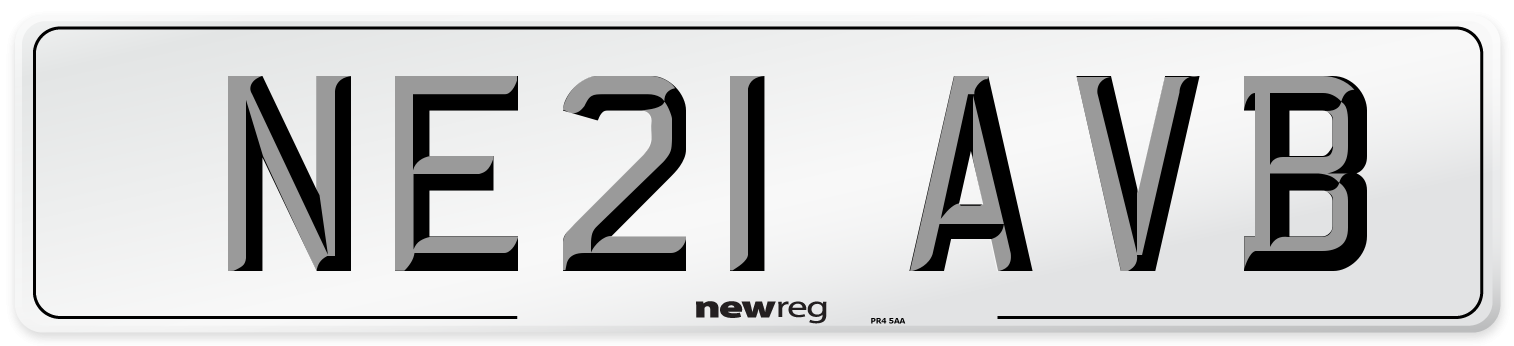 NE21 AVB Front Number Plate